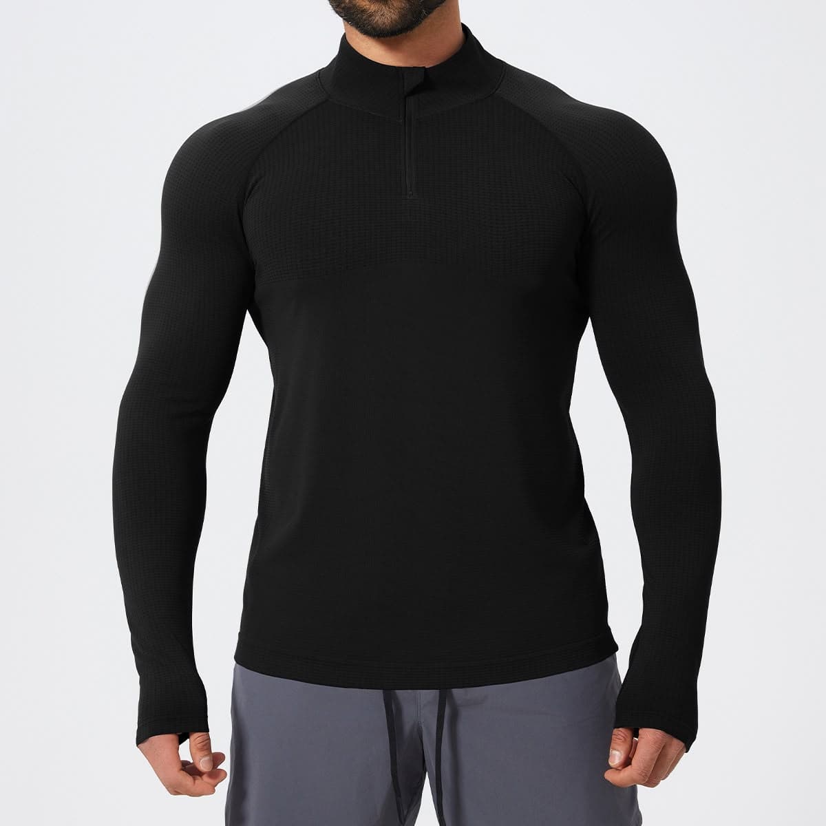 Men's fitted zip top